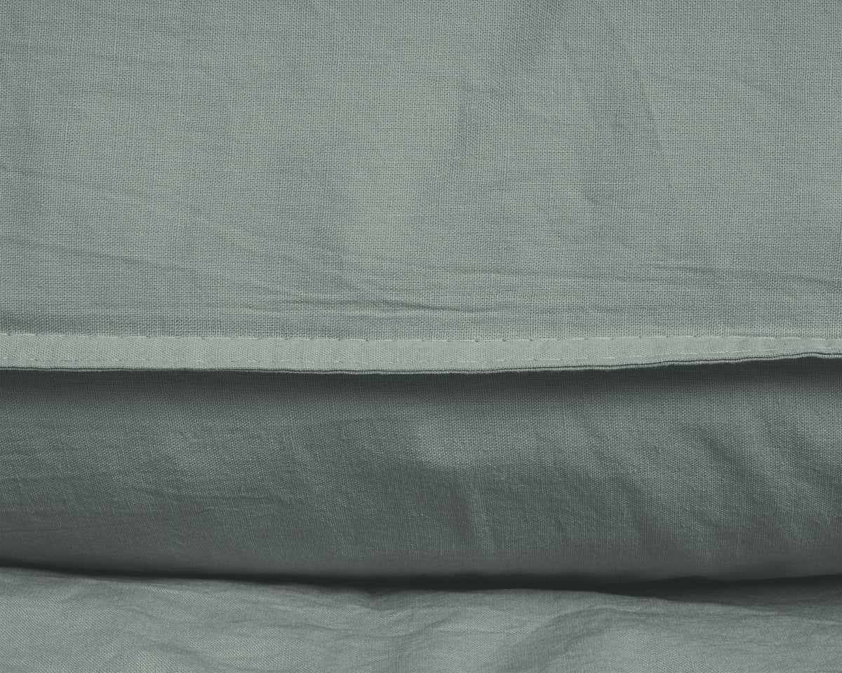 Dekbedovertrek katoen stonewashed groen 140 x 220 cm, met kussenslopen 60 x 70 cm