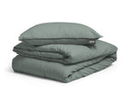 Dekbedovertrek katoen stonewashed groen 140 x 220 cm, met kussenslopen 60 x 70 cm