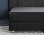 Hoeslaken topper katoensatijn T210 antraciet 140 x 200 cm, hoekhoogte 15 cm, slaapkamer