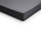 Hoeslaken topper katoensatijn T210 antraciet 140 x 200 cm, hoekhoogte 15 cm, slaapkamer