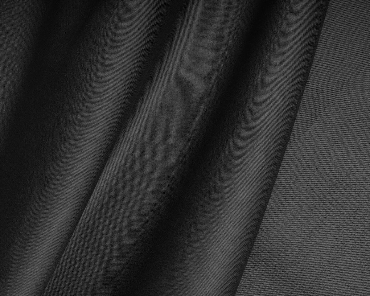 Topper hoeslaken katoensatijn zwart 160 x 200 cm, T210, zacht en licht glanzend voor de slaapkamer