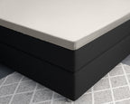 Topper hoeslaken katoensatijn crème 180 x 200 cm, T210, anti-huisstofmijt, voor matrassen tot 30 cm