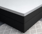 Hoeslaken katoensatijn wit 90 x 220 cm, voor topper, T210, reactief gewassen, slaapkamer