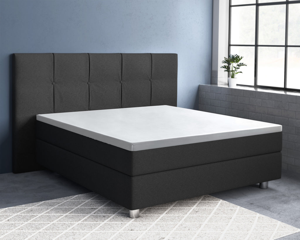Hoeslaken topper katoensatijn wit 160 x 200 cm, T210, reactief gewassen
