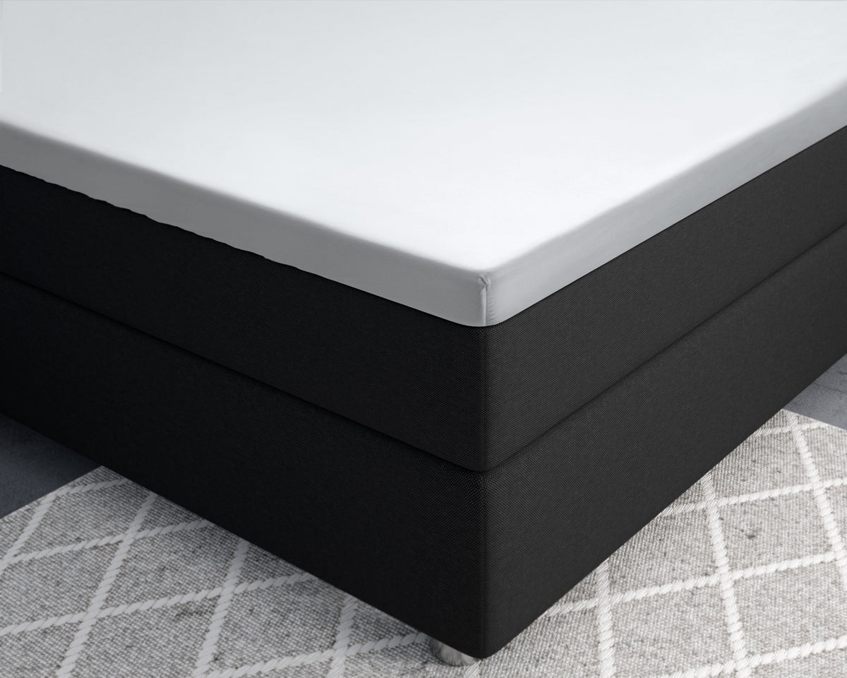 Hoeslaken topper katoensatijn wit 160 x 200 cm, T210, reactief gewassen
