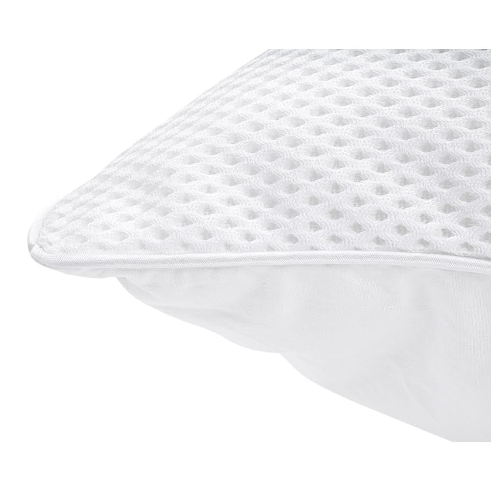 Hoofdkussen microgel ventilerend 3D-mesh perkal-katoen wit 50 x 70 cm, laag en medium stevig