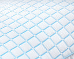 Neksteunkussen verkoelend microgel, wit met blauw, 45 x 65 cm, hoogte 8 cm, voor zij-, rug- en buikslapers