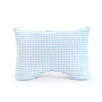 Neksteunkussen verkoelend microgel, wit met blauw, 45 x 65 cm, hoogte 8 cm, voor zij-, rug- en buikslapers