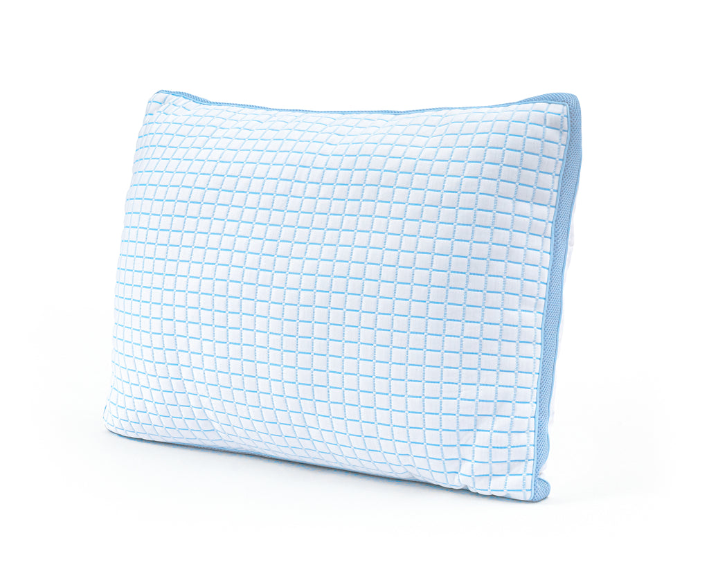 Hoofdkussen traagschuim verkoelend wit, Blue Cell, stevig, 50 x 70 cm, voor rug-, zij- en buikslapers
