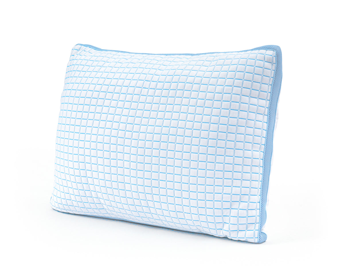 Hoofdkussen traagschuim verkoelend wit, Blue Cell, stevig, 50 x 70 cm, voor rug-, zij- en buikslapers
