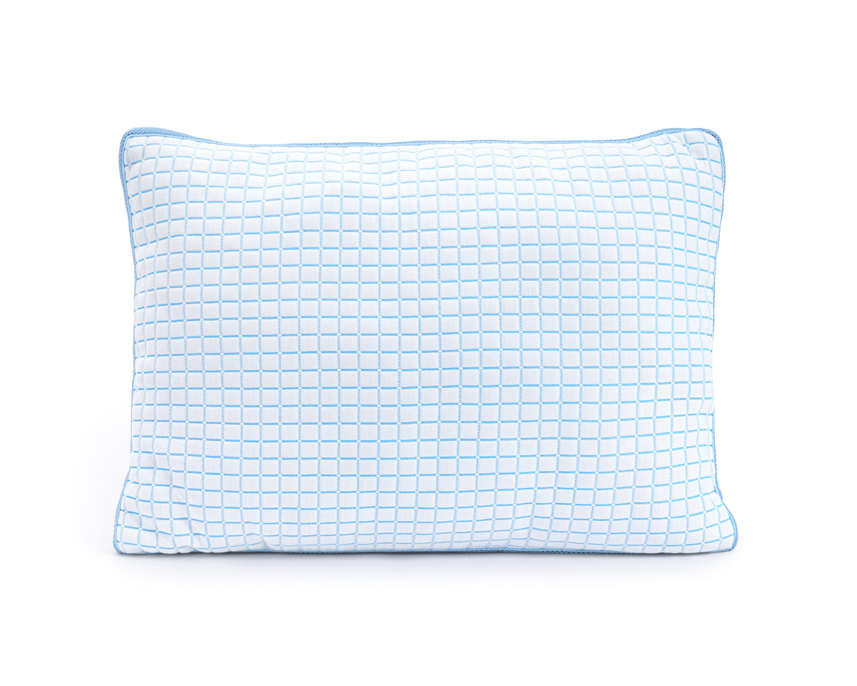 Hoofdkussen traagschuim verkoelend wit, Blue Cell, stevig, 50 x 70 cm, voor rug-, zij- en buikslapers