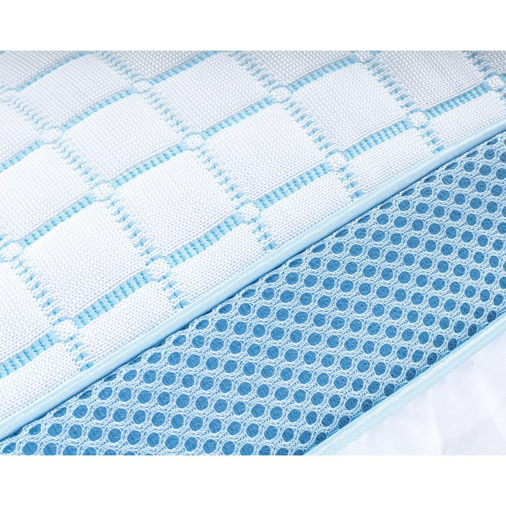 Hoofdkussen traagschuim verkoelend wit, Blue Cell, stevig, 50 x 70 cm, voor rug-, zij- en buikslapers