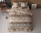 Dekbedovertrek micropercal katoen panterprint bruin 140 x 220 cm, met kussensloop 60 x 70 cm