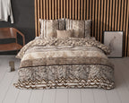 Dekbedovertrek micropercal katoen panterprint bruin 140 x 220 cm, met kussensloop 60 x 70 cm