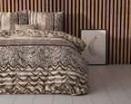 Dekbedovertrek micropercal katoen panterprint bruin 140 x 220 cm, met kussensloop 60 x 70 cm