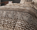 Dekbedovertrek micropercal katoen panterprint bruin 140 x 220 cm, met kussensloop 60 x 70 cm