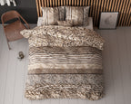 Dekbedovertrek micropercal katoen panterprint bruin 140 x 220 cm, met kussensloop 60 x 70 cm