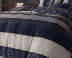 Dekbedovertrek katoenmengsel marineblauw met Noors patroon 200 x 220 cm, met 2 kussenslopen 60 x 70 cm