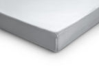 Splittopper hoeslaken katoensatijn T210 wit 180 x 220 cm, met elastiek rondom voor matrashoogte 8–12 cm