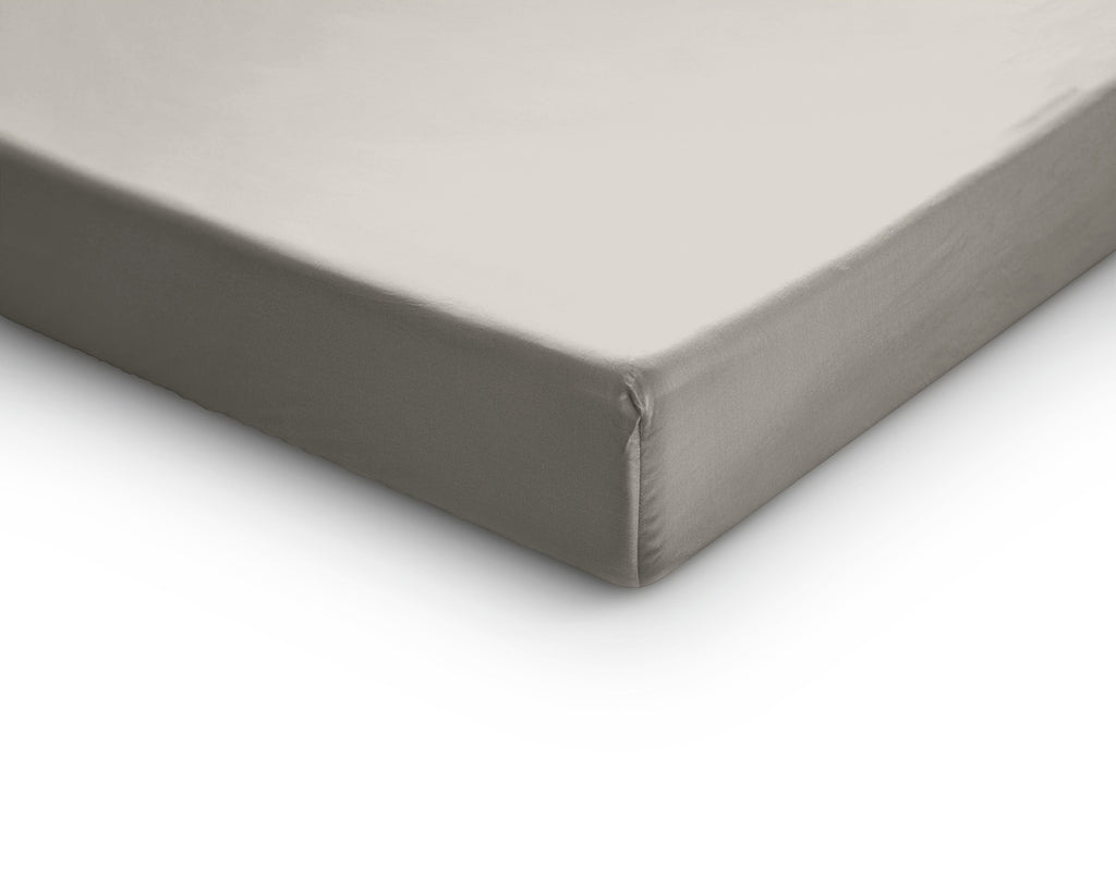 Splittopper hoeslaken katoensatijn crème 160 x 200 cm, hoekhoogte 15 cm, T210