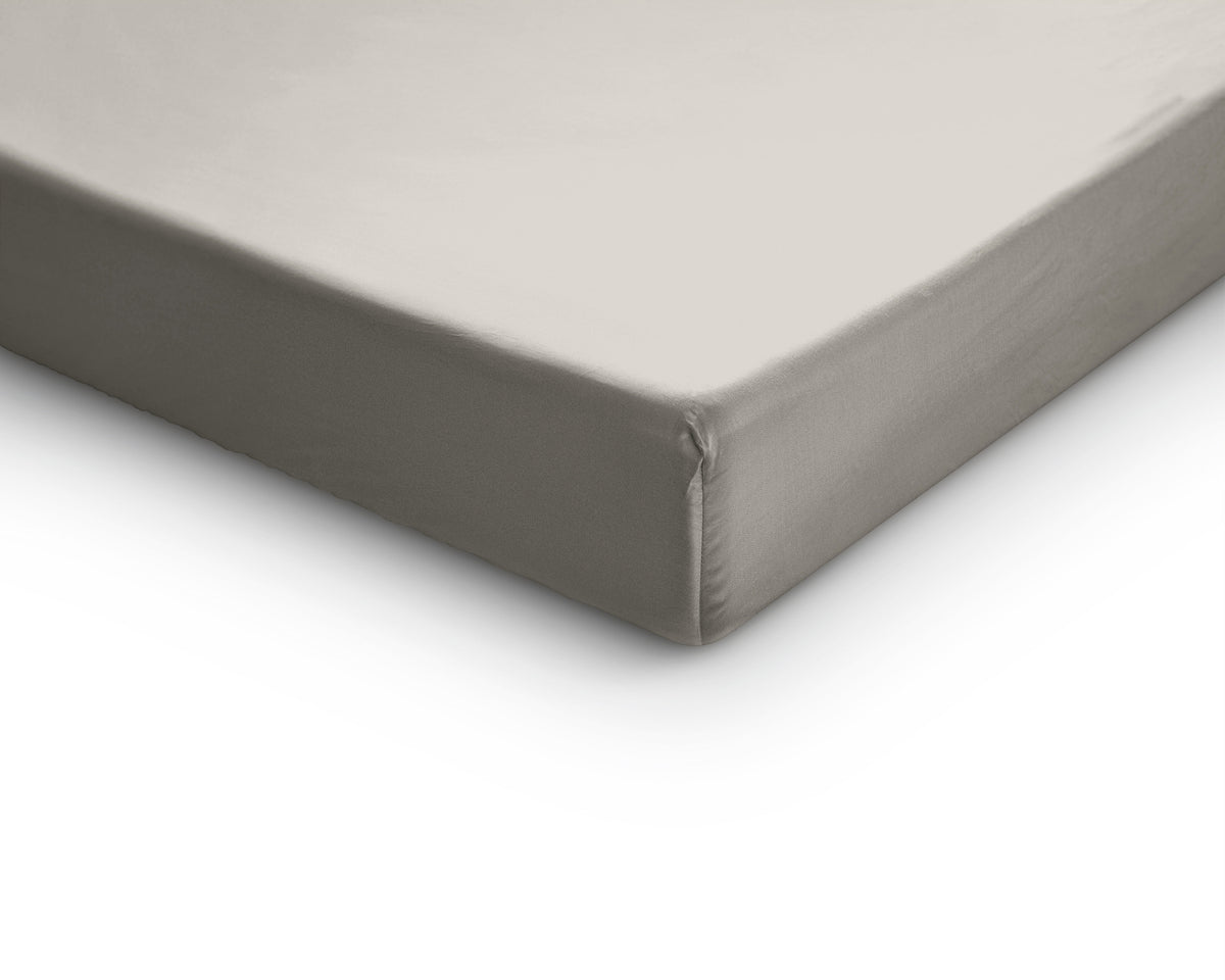 Splittopper hoeslaken katoensatijn crème 160 x 200 cm, hoekhoogte 15 cm, T210