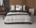 Dekbedovertrek katoen polyester Artic Stripe wit zwart 200 x 220 cm, met 2 kussenslopen 60 x 70 cm