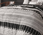 Dekbedovertrek katoen polyester Artic Stripe wit zwart 200 x 220 cm, met 2 kussenslopen 60 x 70 cm