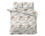 Dekbedovertrek katoen/polyester Jayda taupe met palmbladeren 240 x 220 cm, met 2 kussenslopen 60 x 70 cm