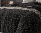 Dekbedovertrek micropercal Dervio antraciet 140 x 220 cm, met 2 kussenslopen 60 x 70 cm