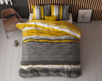 Dekbedovertrek katoen polyester Drake gestreept zwart 240 x 220 cm, met 2 kussenslopen 60 x 70 cm