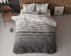 Dekbedovertrek katoen-polyester Moon Lights grijs gestreept 240 x 220 cm, met kussenslopen 60 x 70 cm