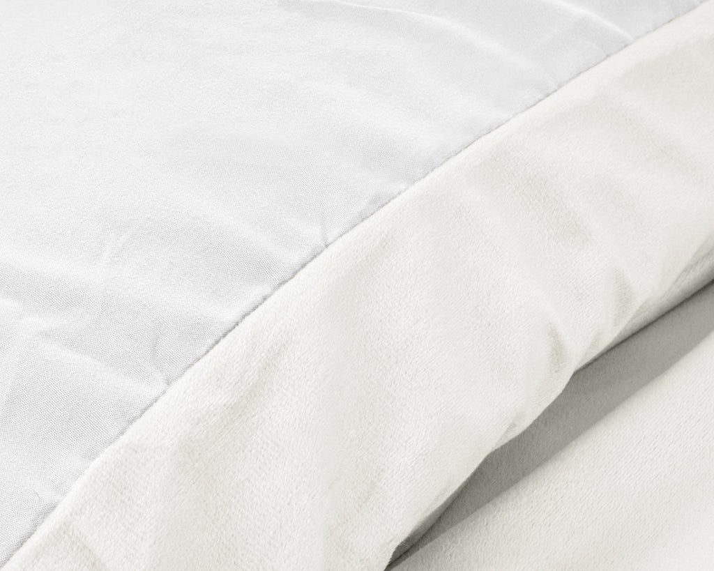 Dekbedovertrek velvet polyester effen wit 140 x 220 cm, met kussensloop 60 x 70 cm, eenpersoons