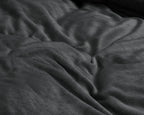 Dekbedovertrek velvet antraciet 200 x 220 cm, met 2 kussenslopen 60 x 70 cm