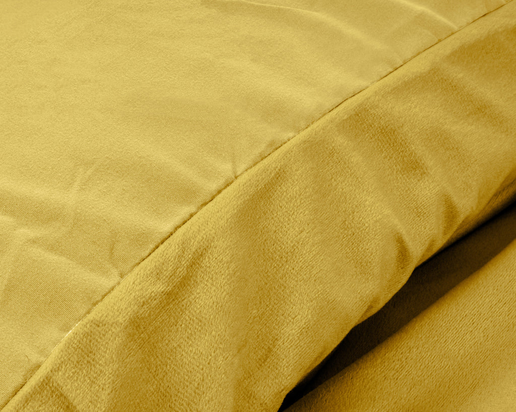 Dekbedovertrek velvet fluweel effen goud 140 x 220 cm, met 1 kussensloop 60 x 70 cm