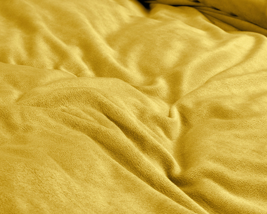 Dekbedovertrek velvet effen goud 240 x 220 cm, met 2 kussenslopen 60 x 70 cm voor de slaapkamer