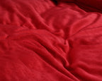 Dekbedovertrek fluweel polyester effen rood 240 x 220 cm, met 2 kussenslopen 60 x 70 cm