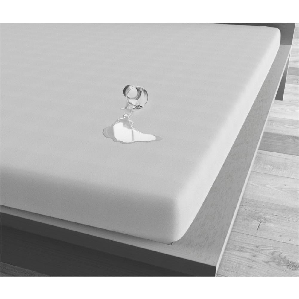 Waterdichte hoeslaken molton matrasbeschermer katoen wit 200 x 220 cm, hoekhoogte tot 40 cm, voor de slaapkamer