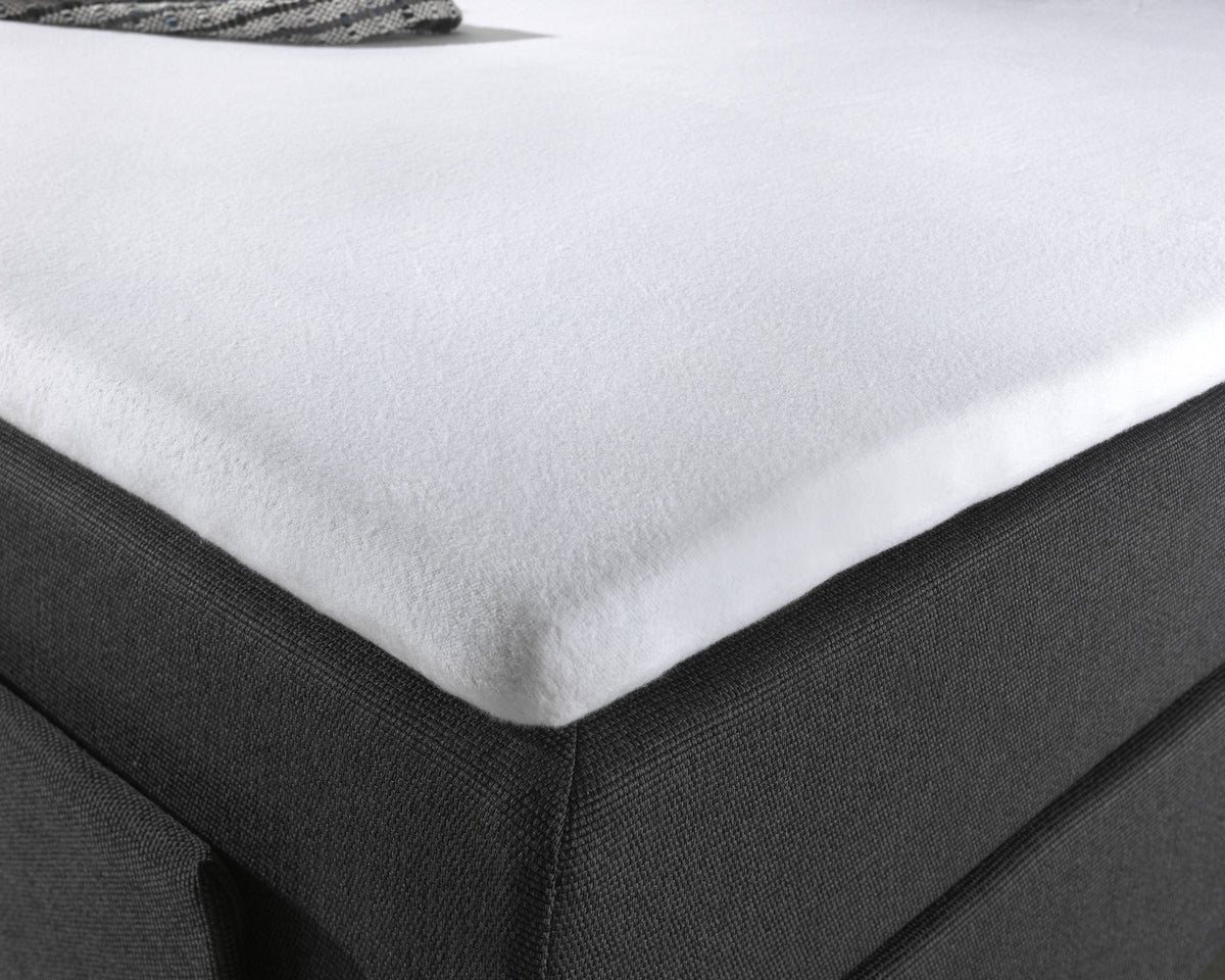 Hoeslaken splittopper waterdicht molton katoen wit 140 x 200 cm, hoekhoogte tot 10 cm