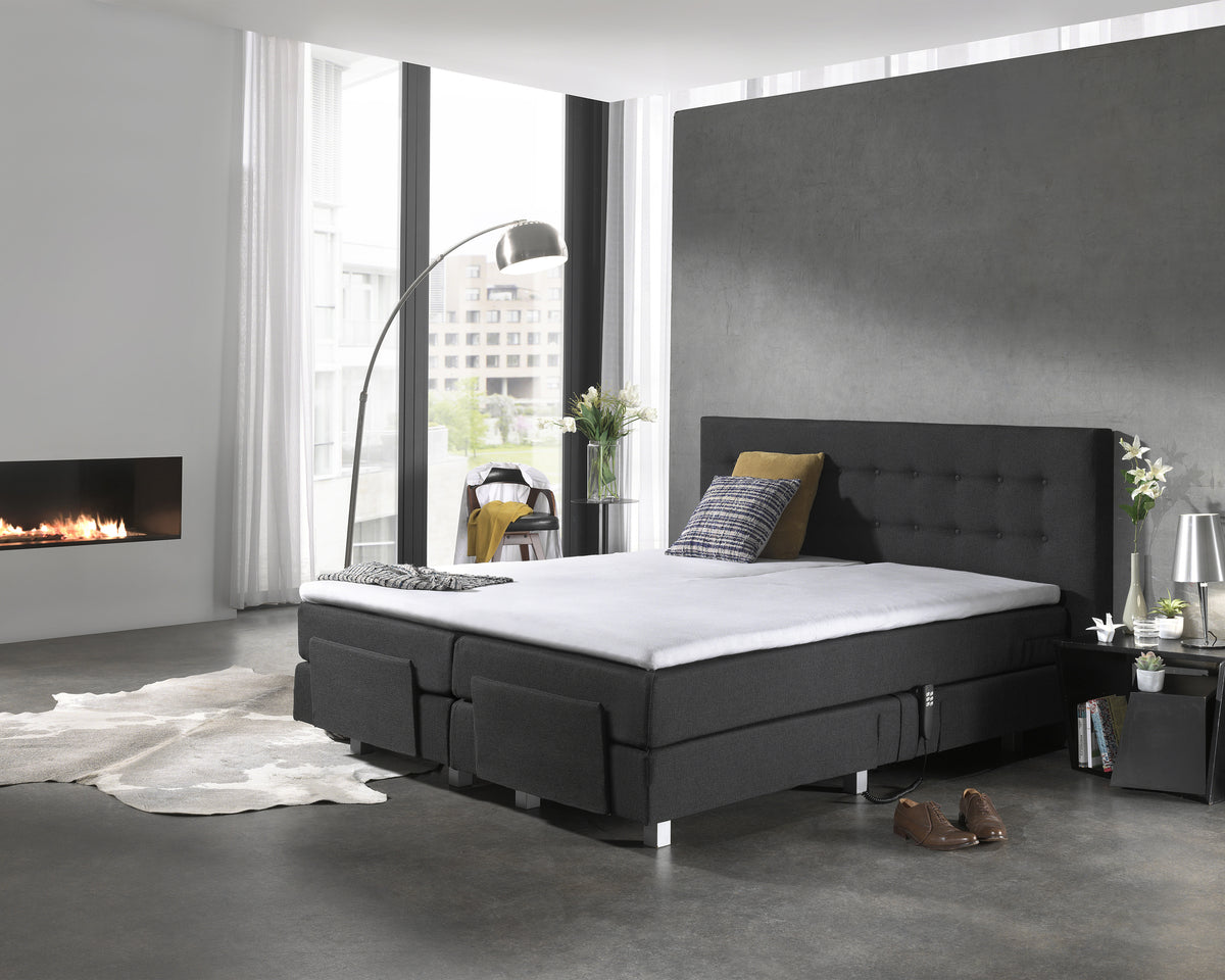 Waterdichte splittopper hoeslaken molton katoen wit 160 x 200 cm, ademende TPU-onderzijde, voor verstelbare bedden