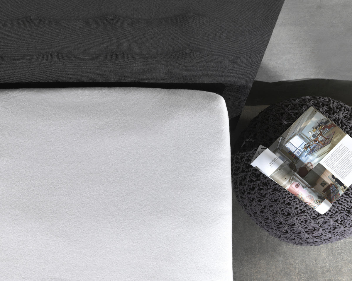 Waterdicht hoeslaken molton katoen met TPU-laag wit 160 x 220 cm, matrasbeschermer voor split-topper