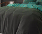 Dekbedovertrek katoen polyester Bowen groen met grafisch goudkleurig patroon 240 x 220 cm, met 2 kussenslopen