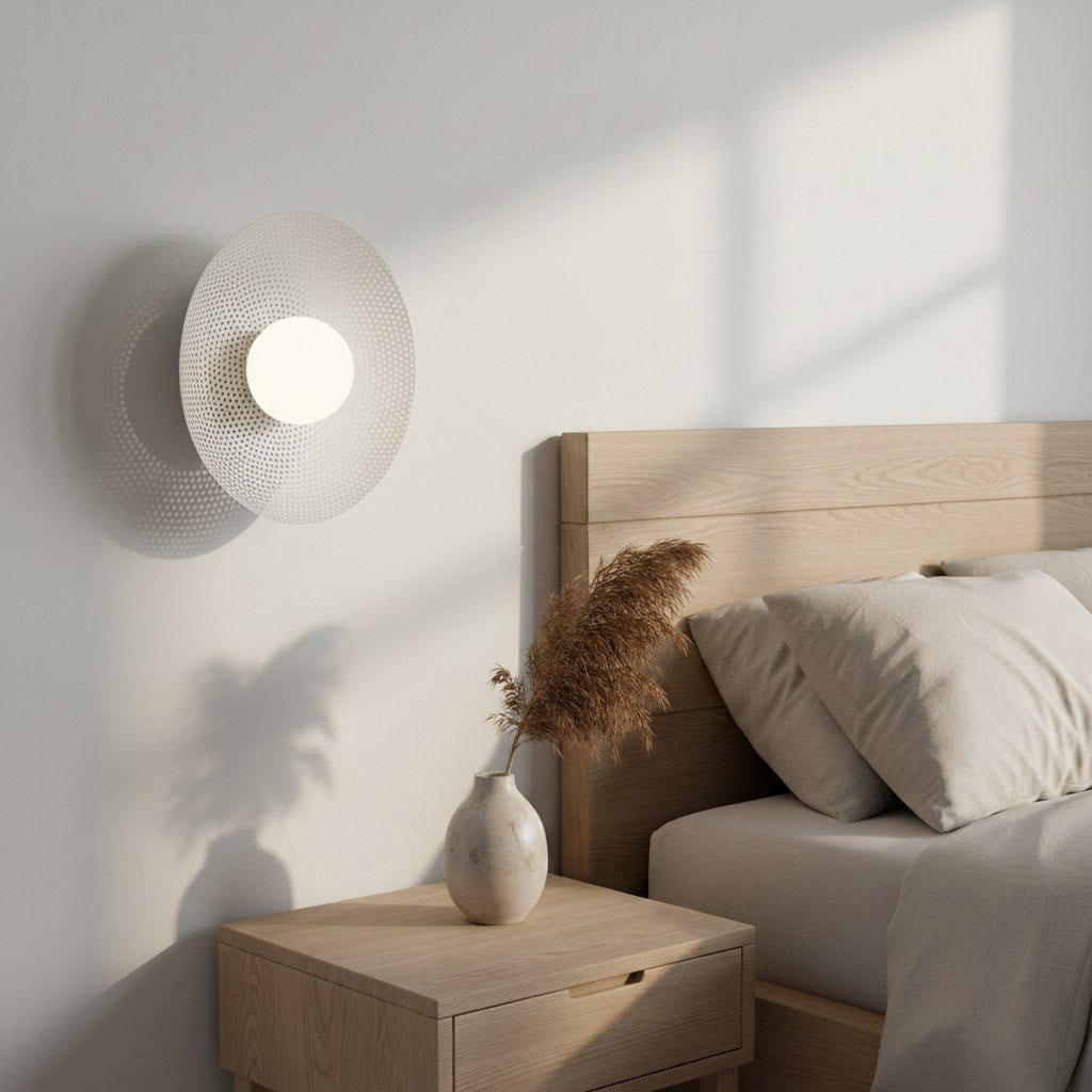 Wandlamp Vibez K1 gepoedercoat staal, modern, wit – 30 x 30 x 13 cm, voor hal en slaapkamer