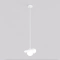 Hanglamp staal wit modern, model Rituel 1, verstelbare ophanging, G9 fitting, voor woonkamer en eetruimte