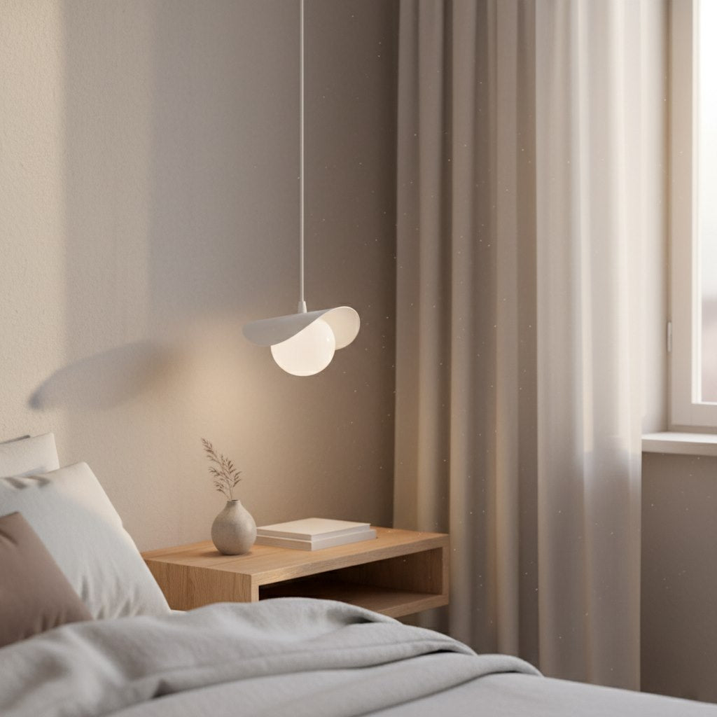 Hanglamp staal wit modern, model Rituel 1, verstelbare ophanging, G9 fitting, voor woonkamer en eetruimte