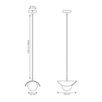 Hanglamp staal wit modern, model Rituel 1, verstelbare ophanging, G9 fitting, voor woonkamer en eetruimte