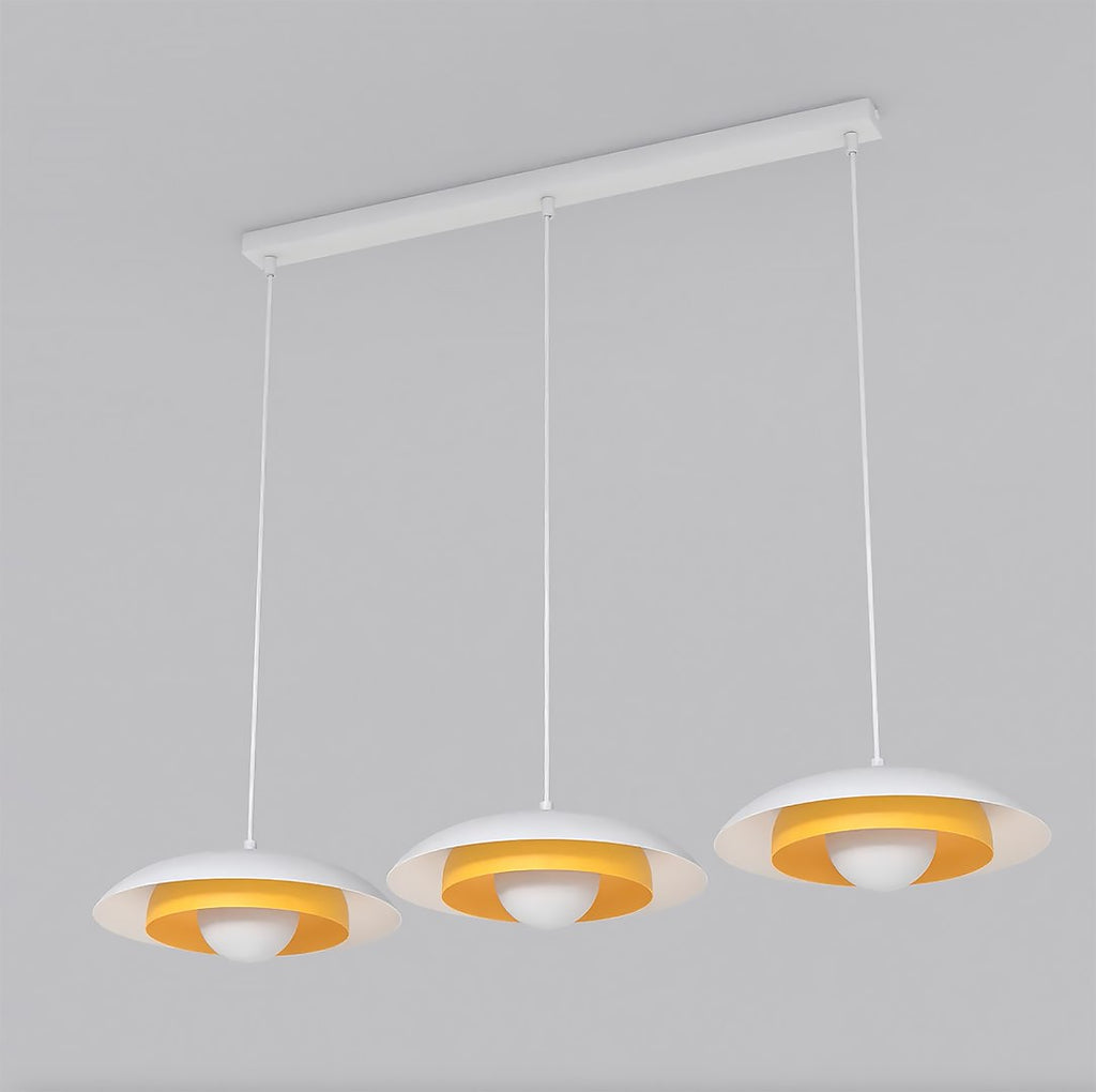 Hanglamp gepoedercoat staal Skin Scandinavisch wit 95 x 30 x 120 cm, 3x G9, verstelbare hoogte, eettafel