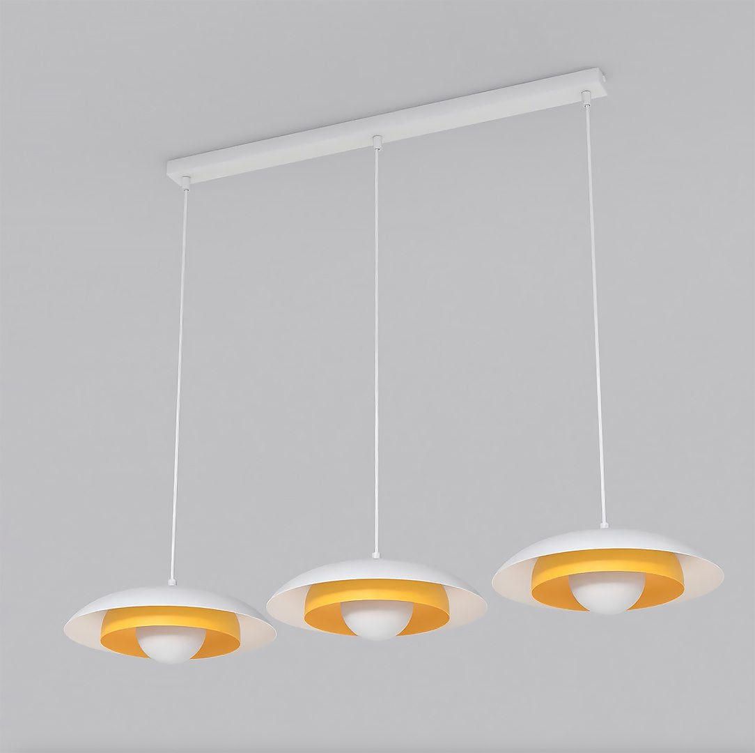 Hanglamp gepoedercoat staal Skin Scandinavisch wit 95 x 30 x 120 cm, 3x G9, verstelbare hoogte, eettafel