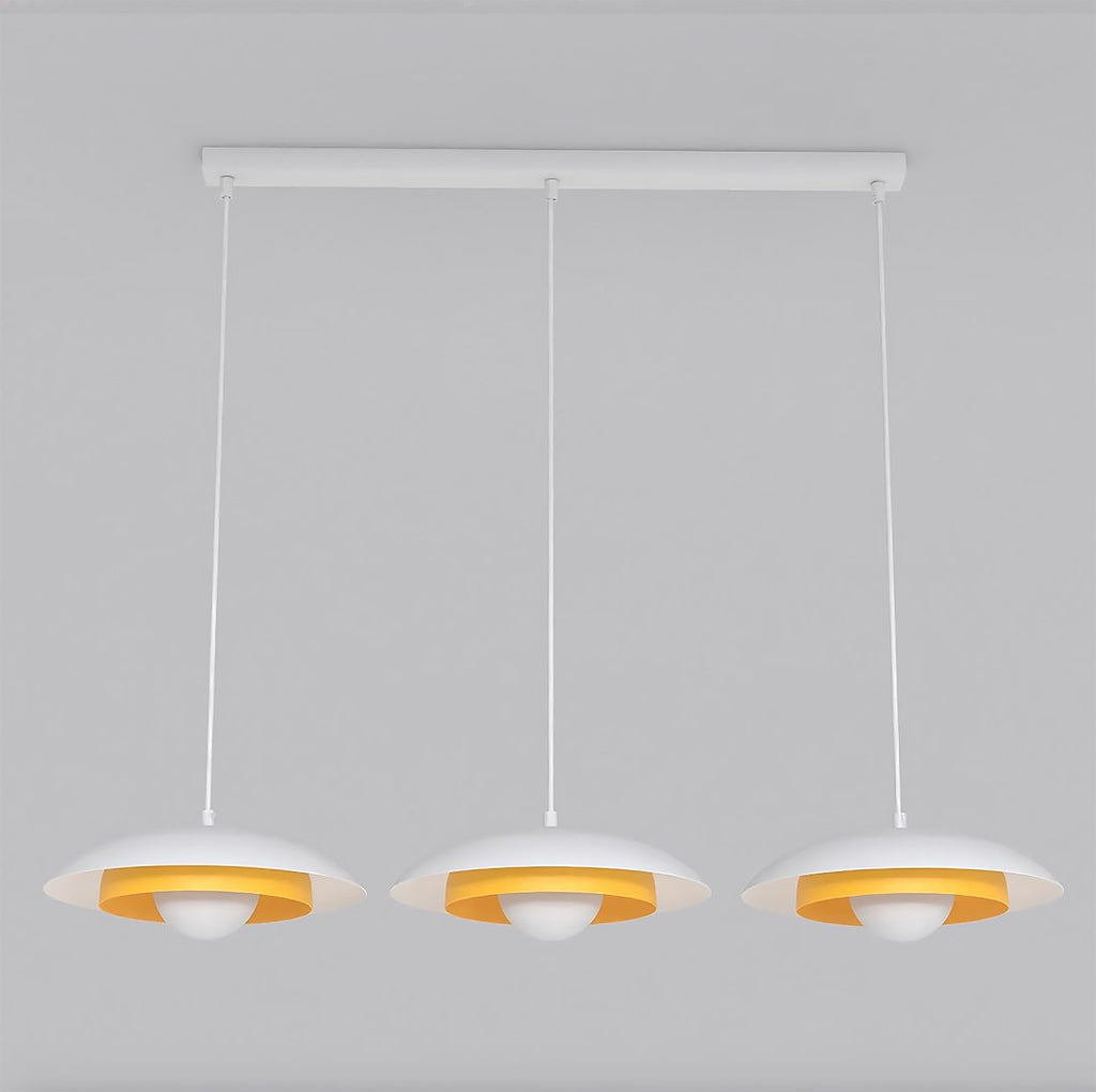 Hanglamp gepoedercoat staal Skin Scandinavisch wit 95 x 30 x 120 cm, 3x G9, verstelbare hoogte, eettafel