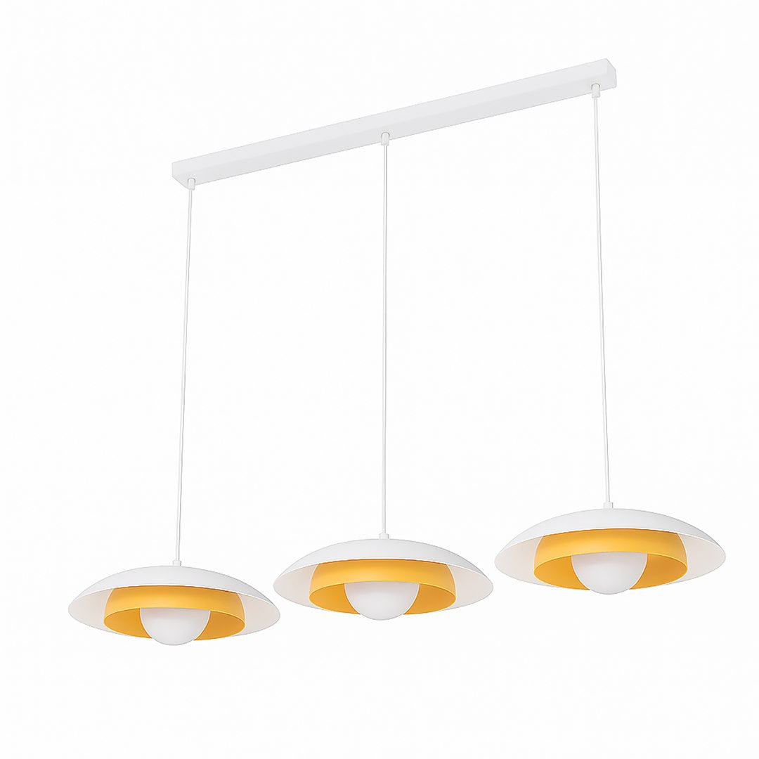 Hanglamp gepoedercoat staal Skin Scandinavisch wit 95 x 30 x 120 cm, 3x G9, verstelbare hoogte, eettafel