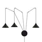 Hanglamp gepoedercoat staal Abramo Scandinavisch zwart, 3 fittingen E27, in hoogte verstelbaar